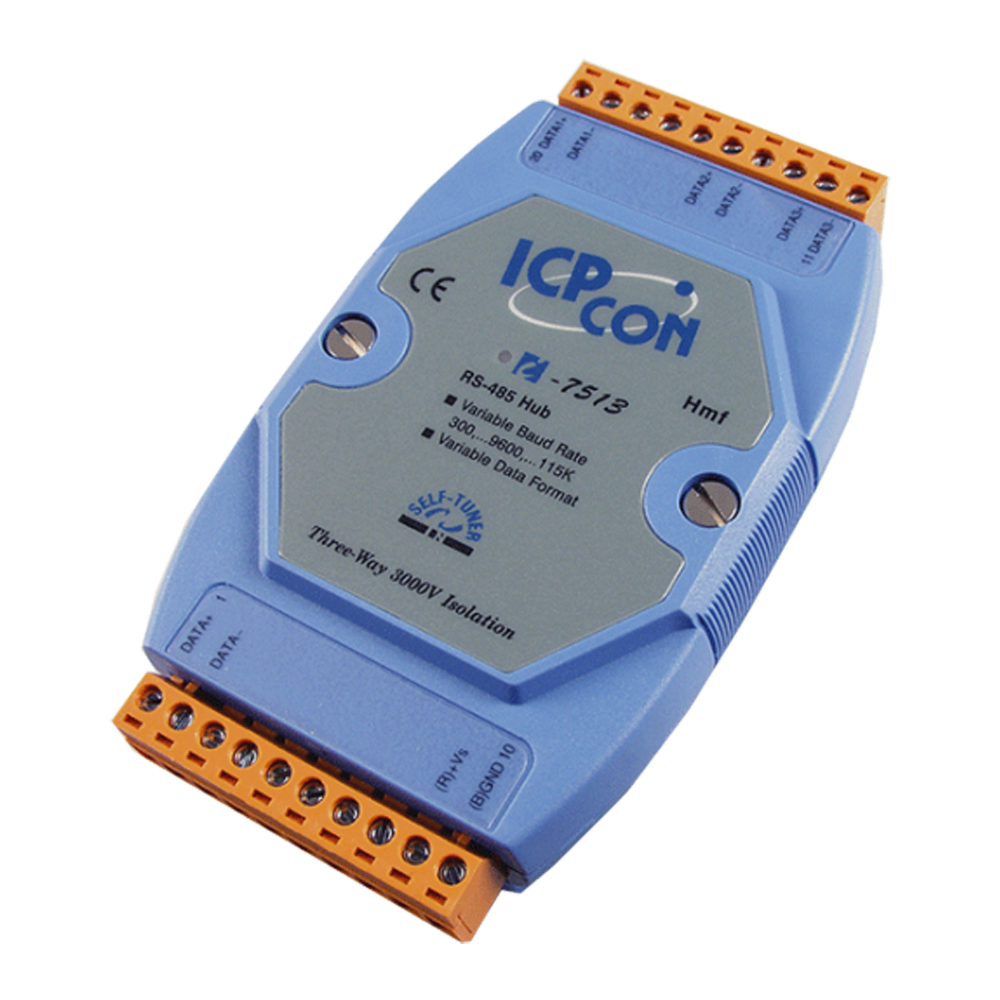 Interface module RS485, drievoudige hub, met galvanische isolatie