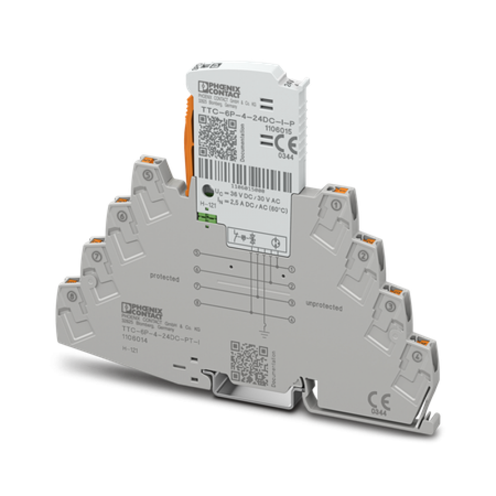 Overspanningsbeveiliging voor melderring, DIN-rail uitvoering