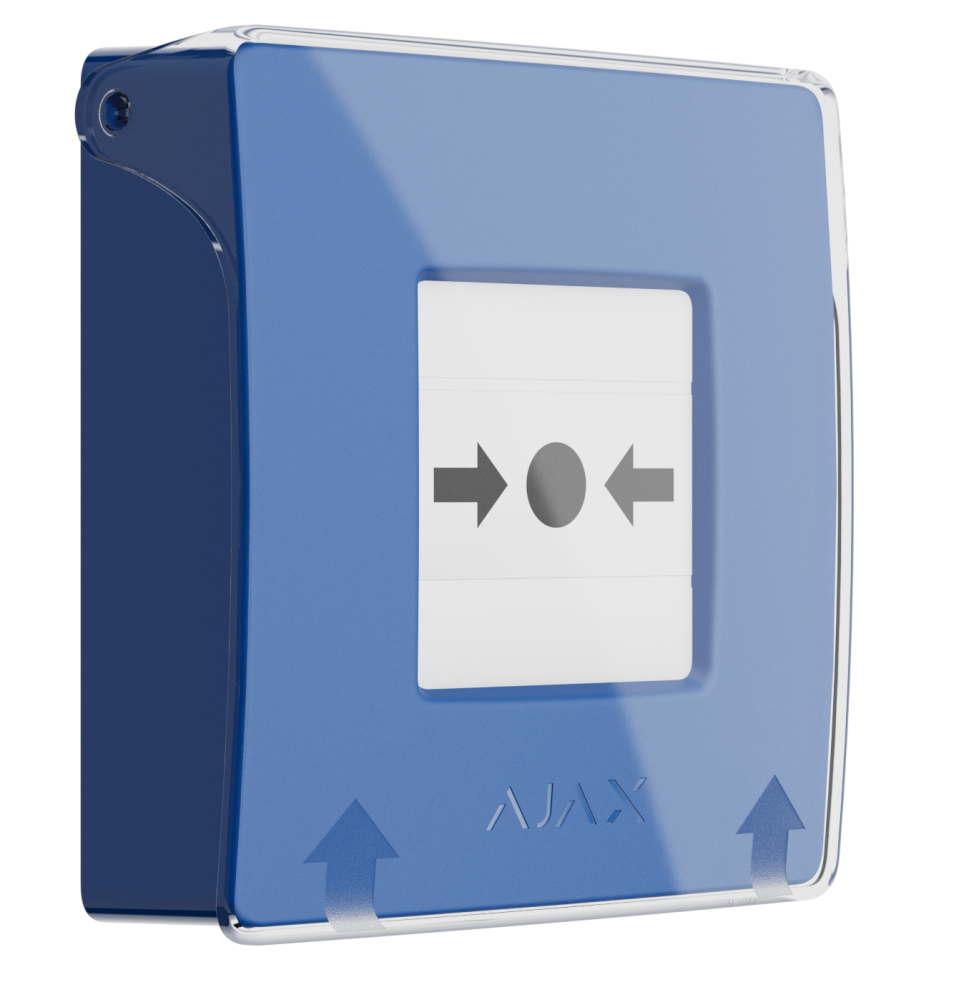 AJAX draadloze handbrandmelder blauw