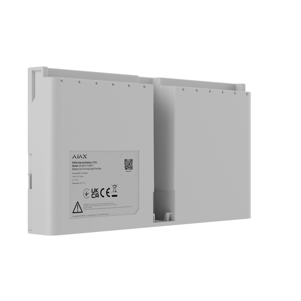 AJAX EN54 Interne batterij 72u, wit