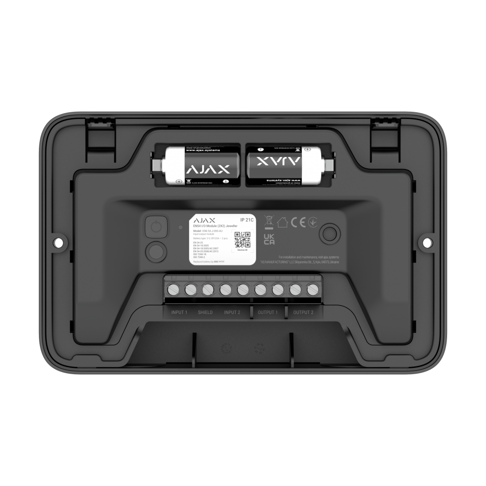 AJAX EN54 I/O Module 2x2, zwart