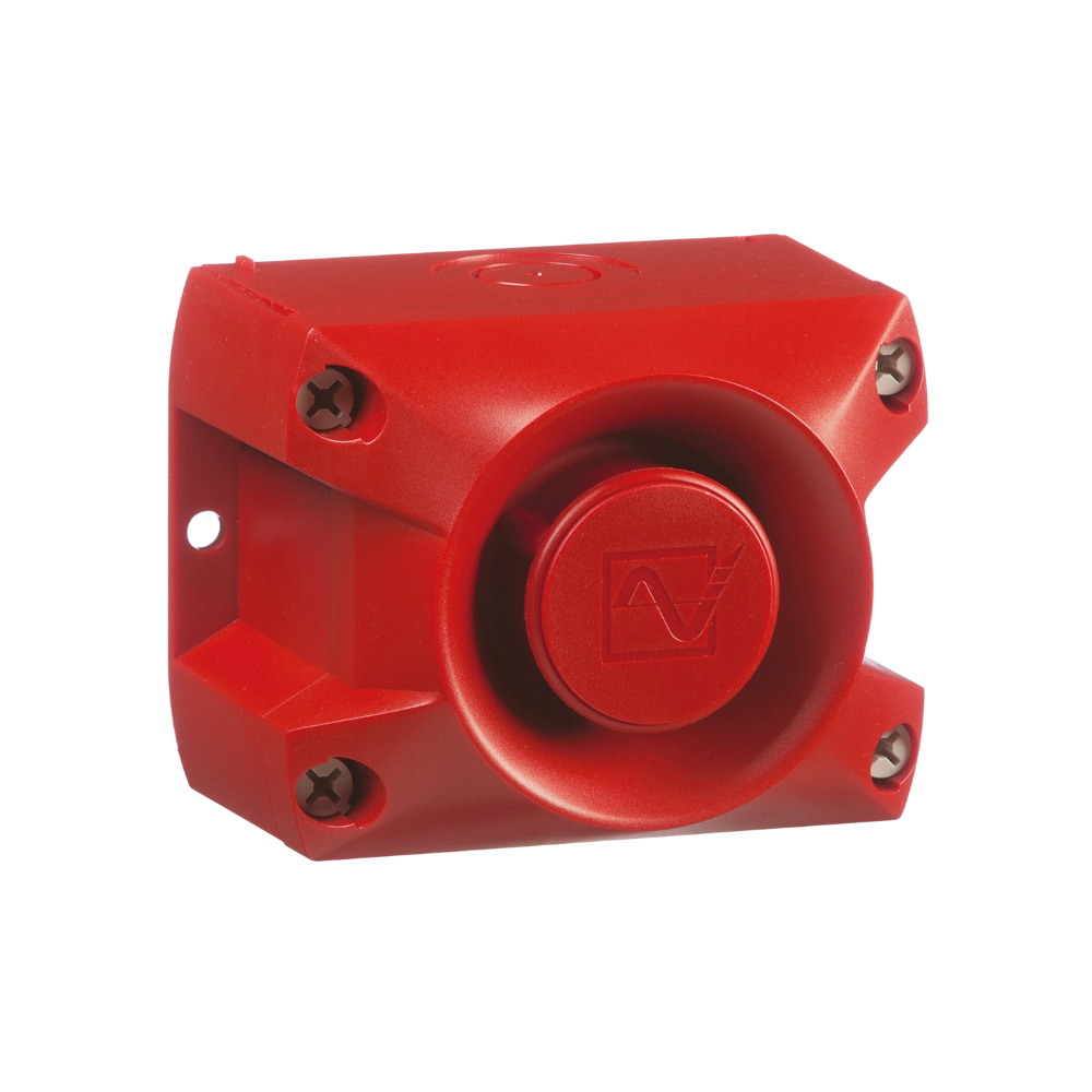 Conventionele hoogvermogen sirene PA5, IP66, rood