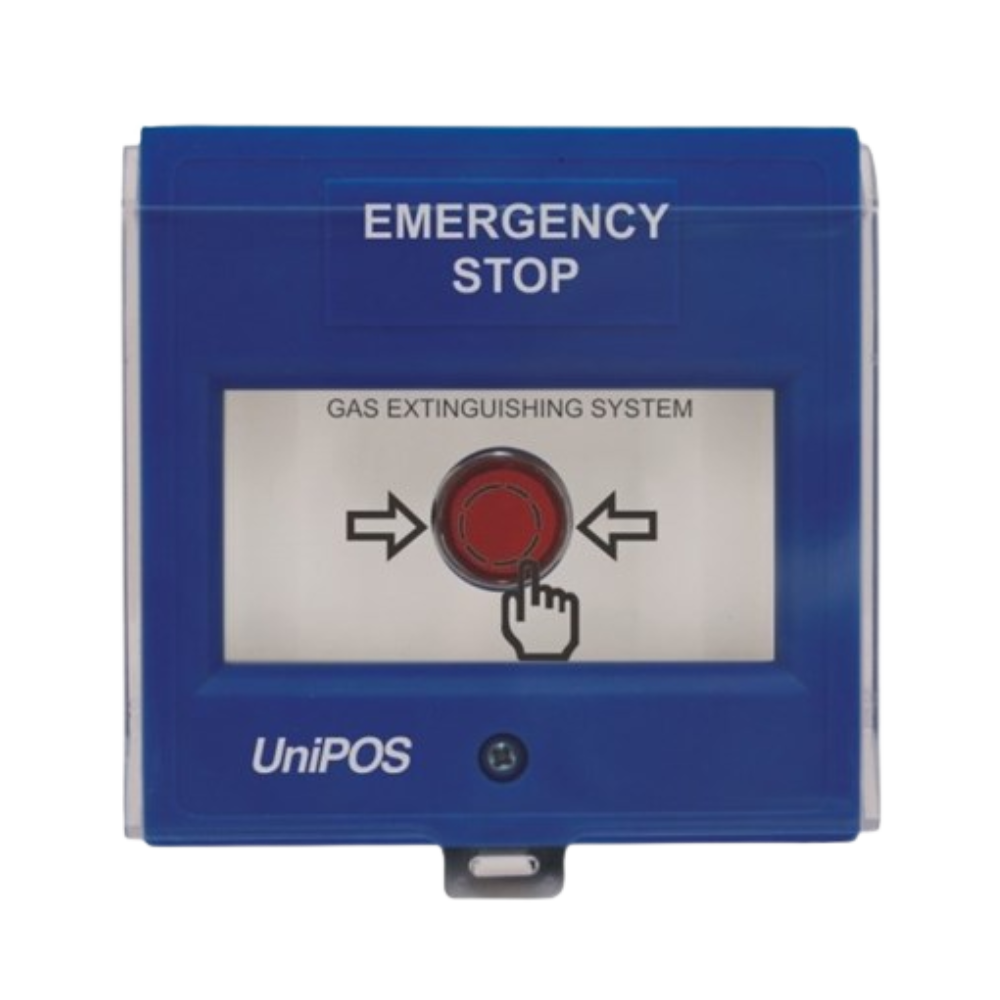 Handmelder voor noodstop blussing (blauw)