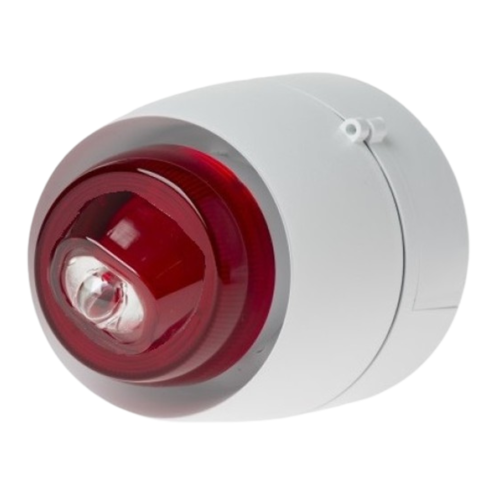 Gecombineerde conv. sirene flitslicht VTB,  witte behuizing, EN54-23