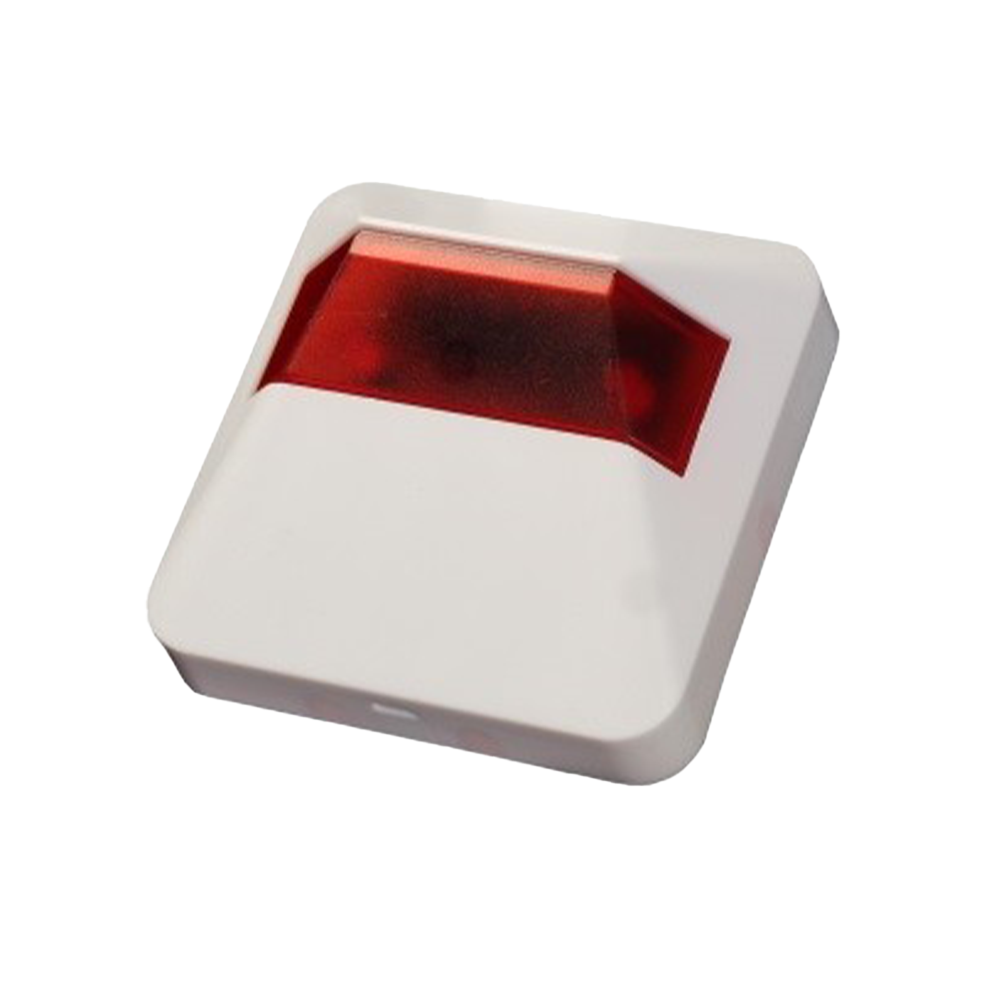 Nevenindicator “Prisma”, witte behuizing met een rood venster